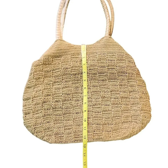 Stone Mountain Tan Weave Shoulder Bag Purse - Picture 7 of 10